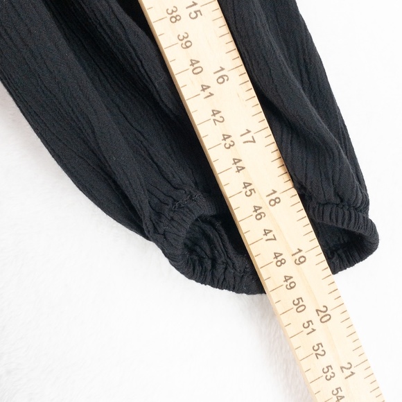 American Eagle Outfitters Dress Womens Small Black Boho Gauzy Fringe Embroidered - Picture 9 of 13